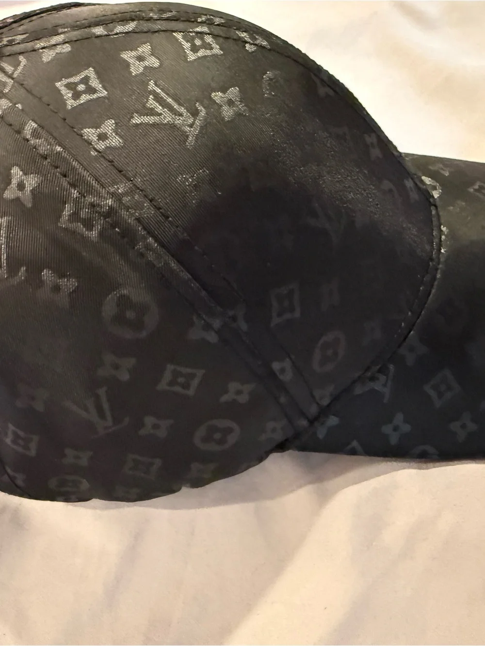 LV black leather/nylon hat baseball cap